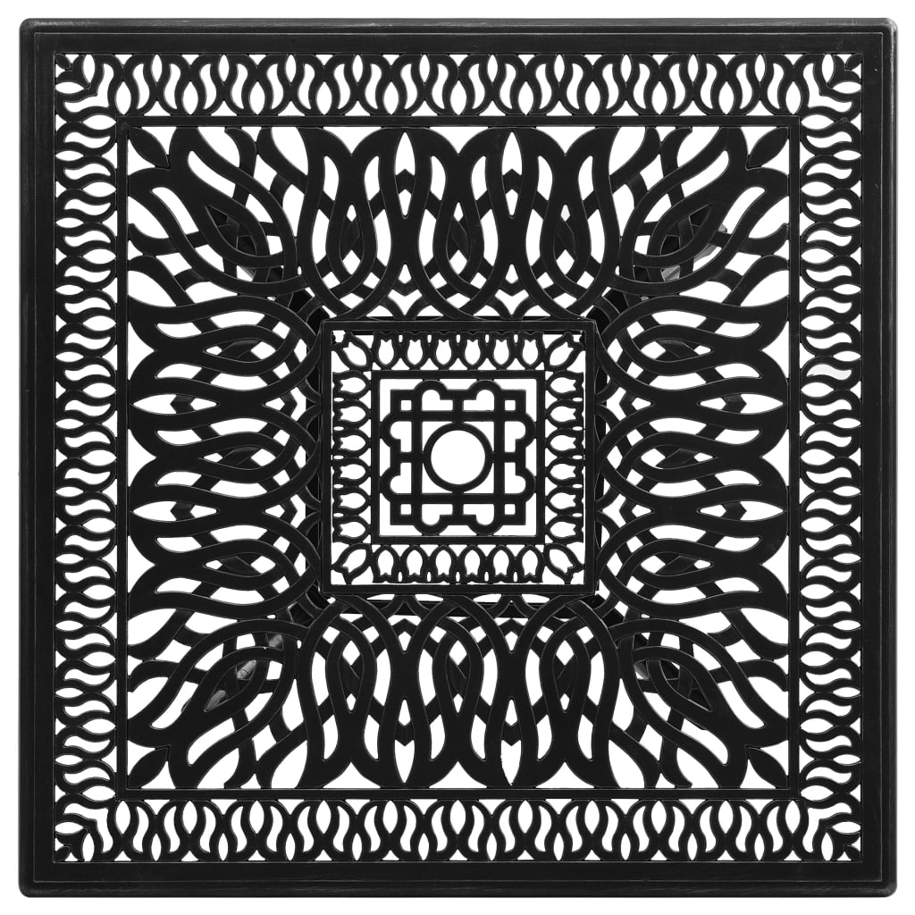 HKH Mesa de Jardim 90x90x73 Cm Alumínio Fundido - Preto