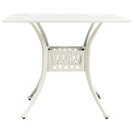 HKH Mesa de Jardim 90x90x73 Cm Alumínio Fundido - Branco
