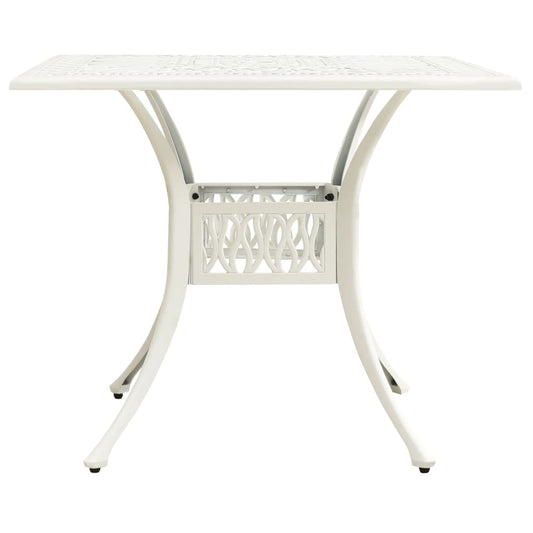 HKH Mesa de Jardim 90x90x73 Cm Alumínio Fundido - Branco