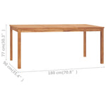 HKH Mesa de Jantar para Jardim Madeira Teca Maciça - Marrom