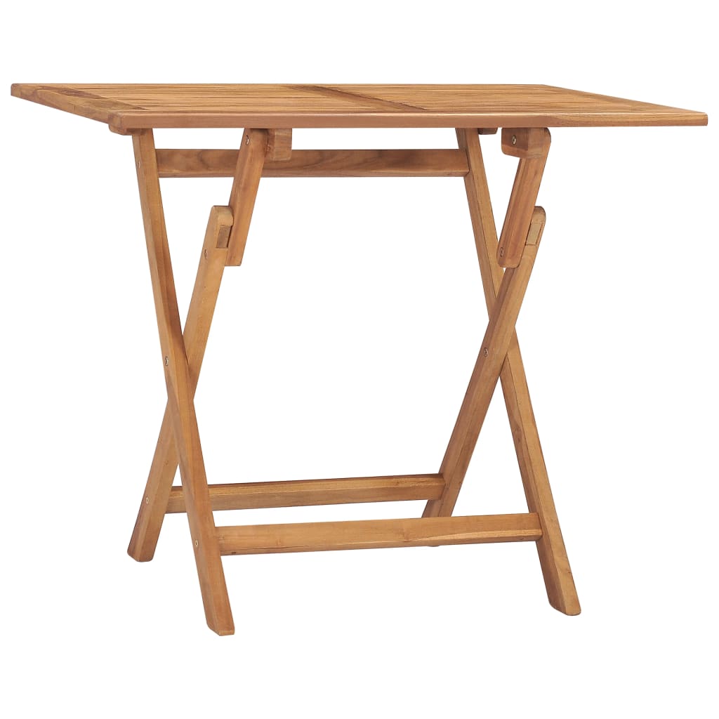 HKH Mesa de Comedor para Jardín Plegable 90x60x75 Cm Teca Maciza - Marrón