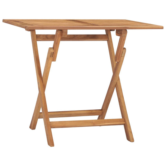 HKH Mesa de Jantar para Jardim Dobrável 90x60x75 Cm Teca Maciça - Marrom