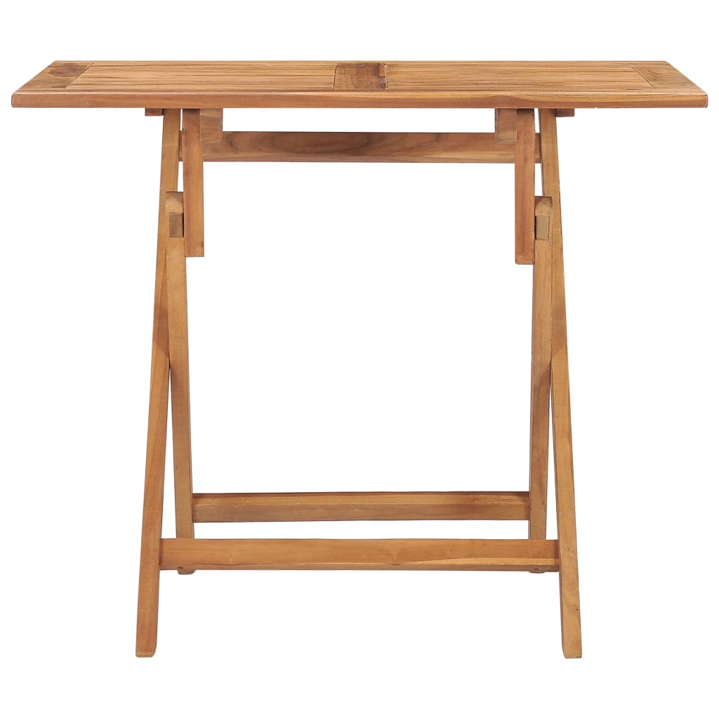 HKH Mesa de Comedor para Jardín Plegable 90x60x75 Cm Teca Maciza - Marrón