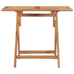 HKH Mesa de Jantar para Jardim Dobrável 90x60x75 Cm Teca Maciça - Marrom