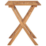 HKH Mesa de Jantar para Jardim Dobrável 90x60x75 Cm Teca Maciça - Marrom