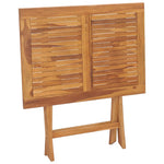 HKH Mesa de Jantar para Jardim Dobrável 90x60x75 Cm Teca Maciça - Marrom