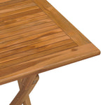 HKH Mesa de Jantar para Jardim Dobrável 90x60x75 Cm Teca Maciça - Marrom