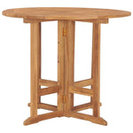 HKH Mesa de Jantar para Jardim Dobrável Ã˜90x75 Cm Teca Maciça - Marrom