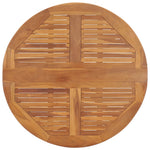 HKH Mesa de Jantar para Jardim Dobrável Ã˜90x75 Cm Teca Maciça - Marrom
