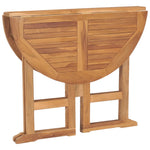 HKH Mesa de Jantar para Jardim Dobrável Ã˜90x75 Cm Teca Maciça - Marrom