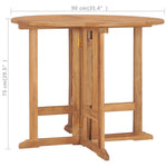 HKH Mesa de Jantar para Jardim Dobrável Ã˜90x75 Cm Teca Maciça - Marrom