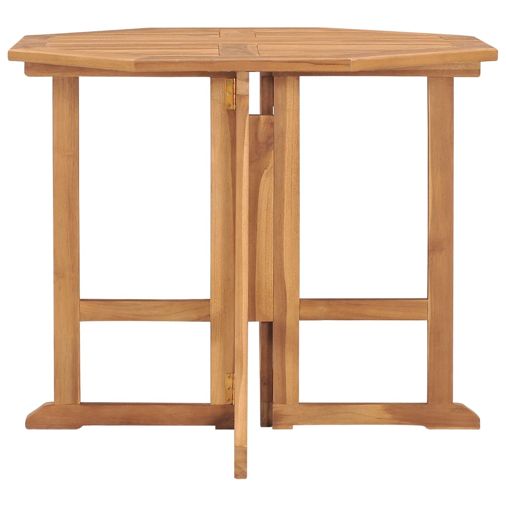 HKH Mesa de Jantar P/ Jardim Dobrável 90x90x75 Cm Teca Maciça - Marrom