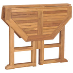 HKH Mesa de Jantar P/ Jardim Dobrável 90x90x75 Cm Teca Maciça - Marrom