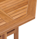 HKH Mesa de Jantar P/ Jardim Dobrável 90x90x75 Cm Teca Maciça - Marrom