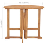 HKH Mesa de Jantar P/ Jardim Dobrável 90x90x75 Cm Teca Maciça - Marrom