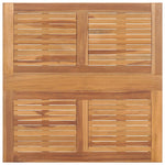 HKH Mesa de Jantar para Jardim Dobrável 90x90x75 Cm Teca Maciça - Marrom
