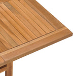 HKH Mesa de Jantar para Jardim Dobrável 90x90x75 Cm Teca Maciça - Marrom