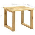HKH Mesa de Espreguiçadeira 30x30x26 Cm Madeira de Pinho Impregnada - Verde