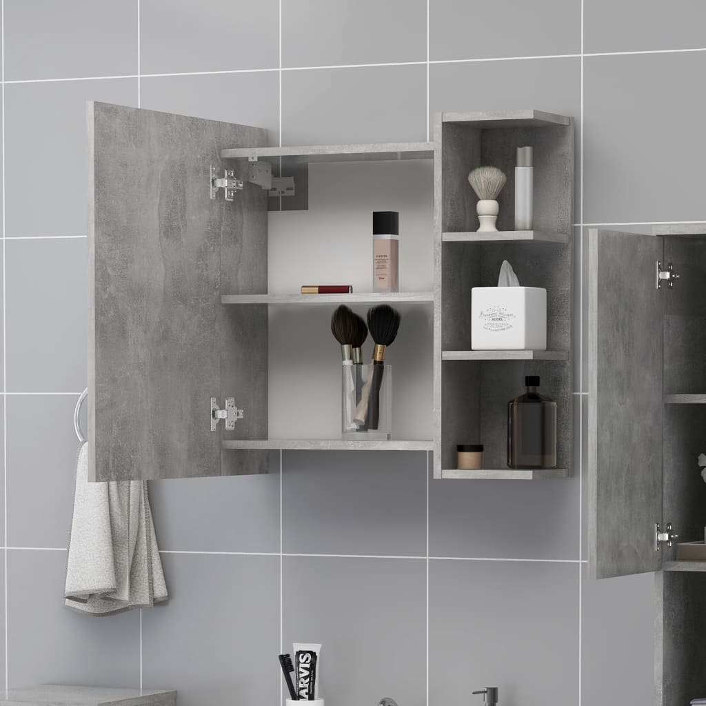 HKH Armario Baño C/ Espejo en Cemento - Gris