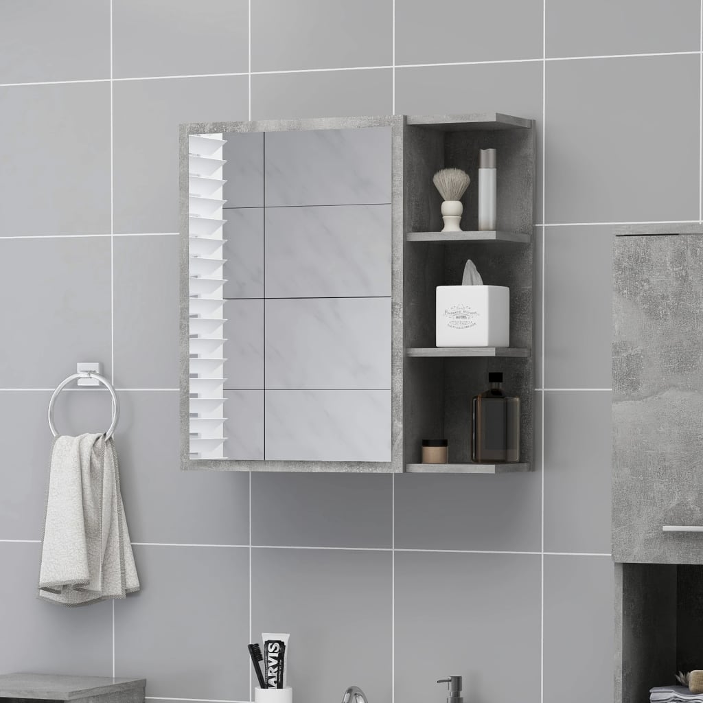 HKH Armario Baño C/ Espejo en Cemento - Gris