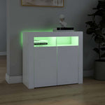 HKH Aparador Moderno de Madera Procesada con Luces LED - Blanco