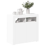 HKH Aparador Moderno de Madera Procesada con Luces LED - Blanco