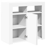 HKH Aparador Moderno de Madera Procesada con Luces LED - Blanco