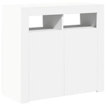 HKH Aparador Moderno de Madera Procesada con Luces LED - Blanco