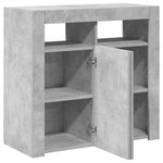 Aparador moderno HKH de madera de ingeniería con luces led - Gris Cemento