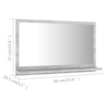 HKH Espejo de Baño para Colgar en la Pared de Cemento - Gris