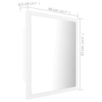HKH Espelho de Casa de Banho com LED Acrílico - 40x8,5x37 Cm - Branco