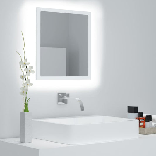 HKH Espelho de Casa de Banho com LED Acrílico - 40x8,5x37 Cm - Branco