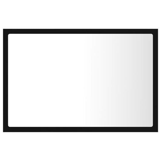 HKH Espelho de Casa de Banho com LED Acrílico - 60x8,5x37 Cm - Preto