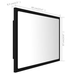 HKH Espelho de Casa de Banho com LED Acrílico - 60x8,5x37 Cm - Preto