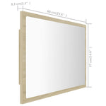 HKH Espejo Baño con LED Acrílico en Roble Sonoma - 60x8,5x37 Cm