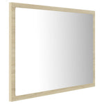 HKH Espejo Baño con LED Acrílico en Roble Sonoma - 60x8,5x37 Cm