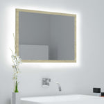 HKH Espejo Baño con LED Acrílico en Roble Sonoma - 60x8,5x37 Cm