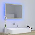 HKH Espejo Baño con LED Acrílico en Roble Sonoma - 60x8,5x37 Cm
