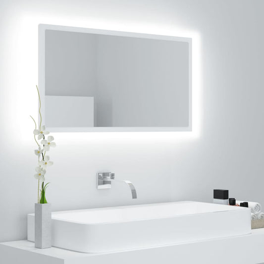 HKH Espelho de Casa de Banho C/ LED Acrílico - 80x8,5x37 Cm - Branco