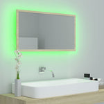 HKH Espelho Casa Banho C/ LED Acrílico em Carvalho Sonoma - 80x8,5x37 Cm