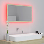 HKH Espelho Casa Banho C/ LED Acrílico em Carvalho Sonoma - 80x8,5x37 Cm