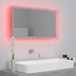 Espejo de baño HKH con LED acrílico en cemento - 80x8,5x37cm - Gris