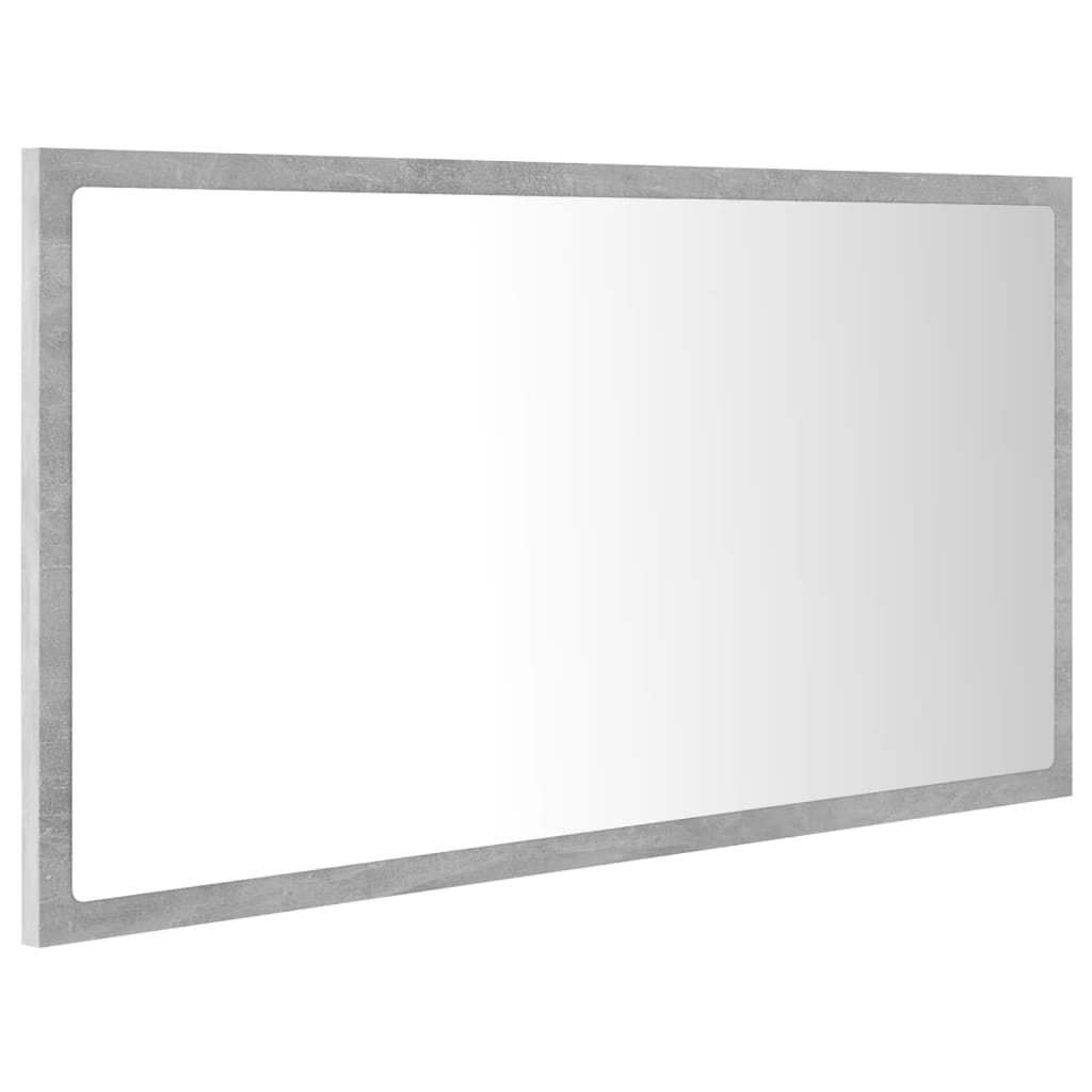 Espejo de baño HKH con LED acrílico en cemento - 80x8,5x37cm - Gris