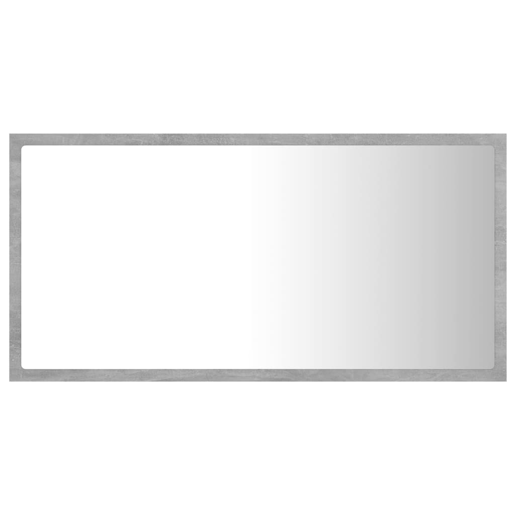 Espejo de baño HKH con LED acrílico en cemento - 80x8,5x37cm - Gris