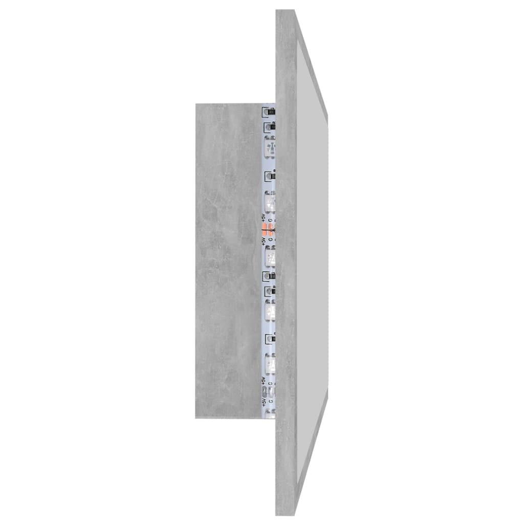 Espejo de baño HKH con LED acrílico en cemento - 80x8,5x37cm - Gris