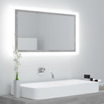 Espejo de baño HKH con LED acrílico en cemento - 80x8,5x37cm - Gris