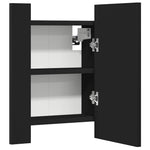 HKH Armário Espelhado Casa de Banho LED Acrílico - 40x12x45 Cm - Preto