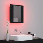 HKH Armário Espelhado Casa de Banho LED Acrílico - 40x12x45 Cm - Preto