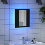 HKH Armário Espelhado Casa de Banho LED Acrílico - 40x12x45 Cm - Preto