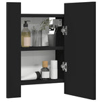 HKH Armário Espelhado Casa de Banho LED Acrílico - 40x12x45 Cm - Preto